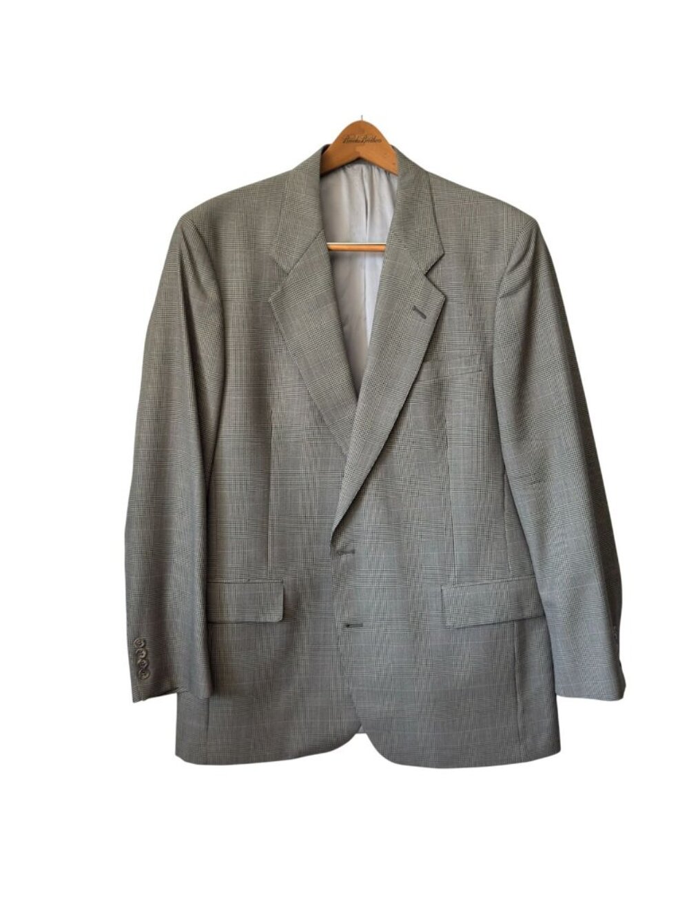 Joseph A. Bank Signature Collection Glen Plaid Beige & Black Suit 44L 2-Button 4 - Picture 3 of 16